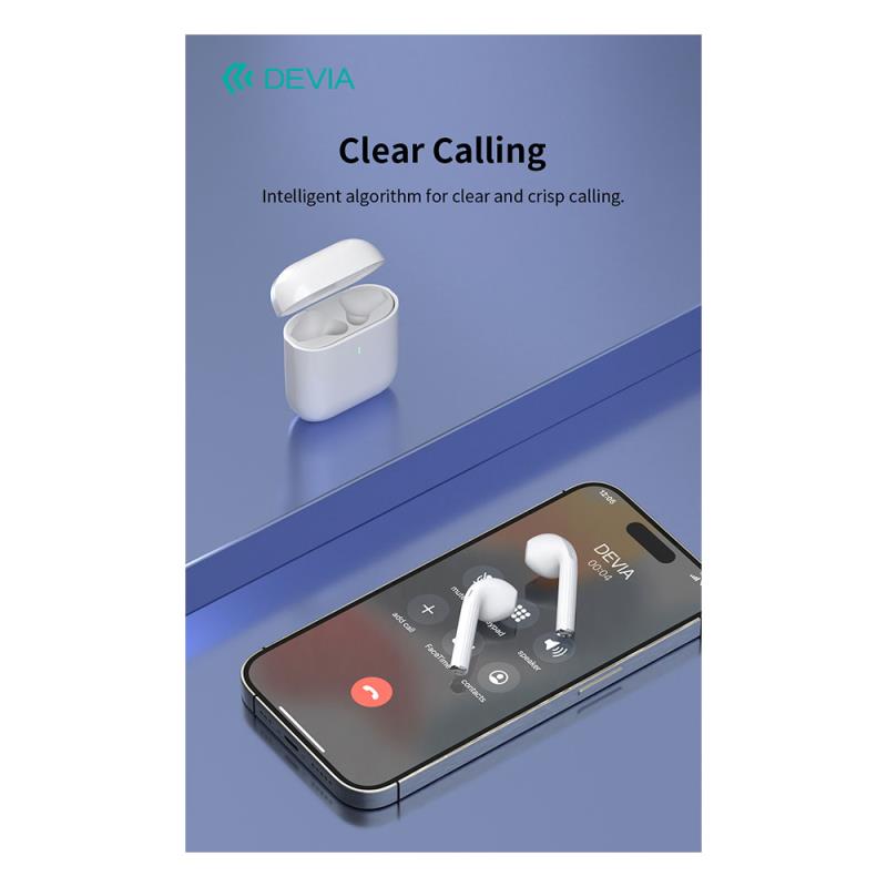 True Wireless Ακουστικά Bluetooth Devia EM053 Airbuds-TWS Λευκό
