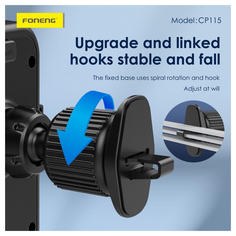 Universal Βάση Στήριξης Αεραγωγού Αυτοκινήτου Foneng CP115 για Smartphones 4.7-7.0 Μαύρο