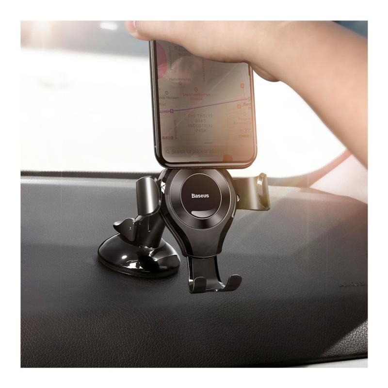 Universal Βάση Στήριξης Ταμπλό & Παρμπρίζ Αυτοκινήτου Baseus Osculum Gravity Μαύρο
