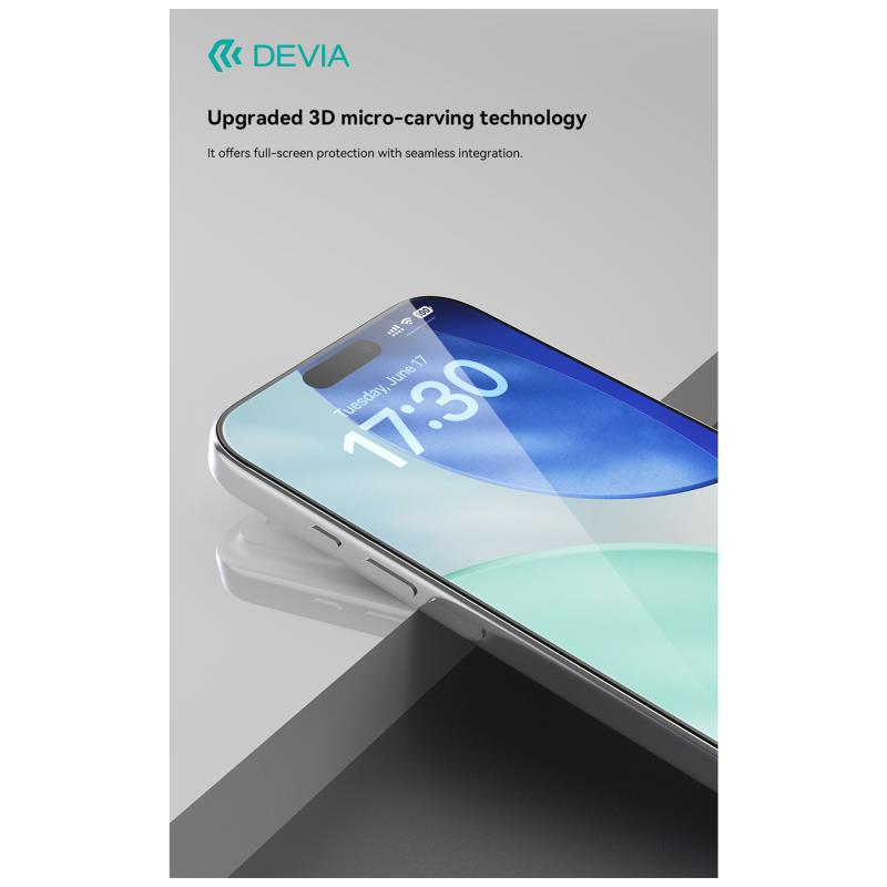 Tempered Glass Full Face HD Devia Apple iPhone 17 Pro Max Star Μαύρο