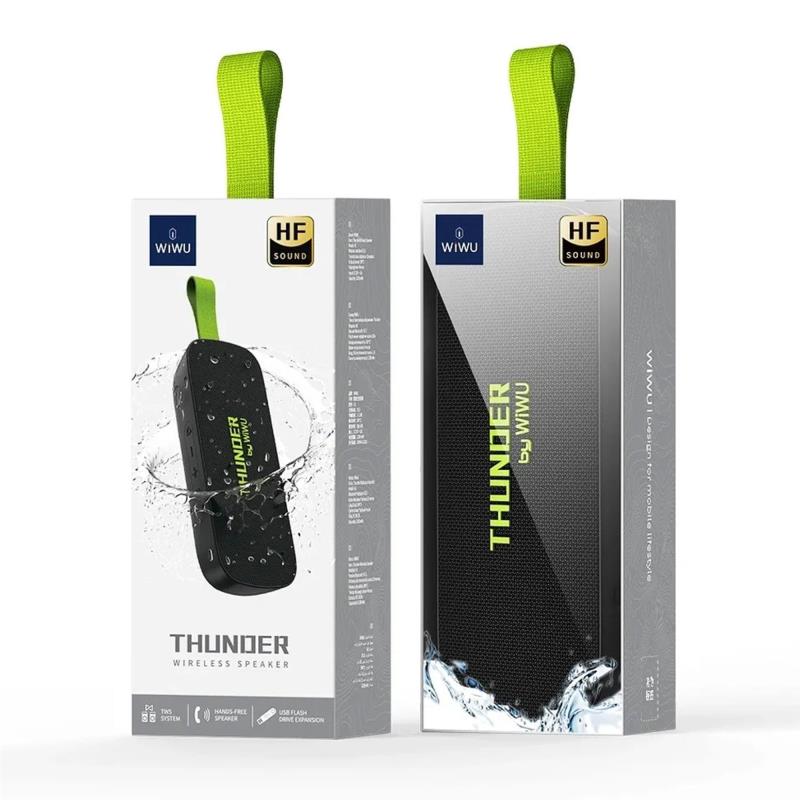 Φορητό Ηχείο Bluetooth WiWU Thunder H2 TWS BT 5.3 USB MicroSD IPX7 1200mAh 10W Μαύρο