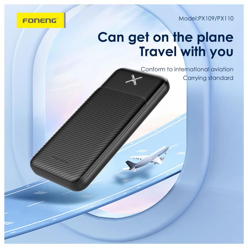 Φορτιστής Ανάγκης Foneng PX110 10W 20000mAh με 2 Θύρες USB A Μαύρο