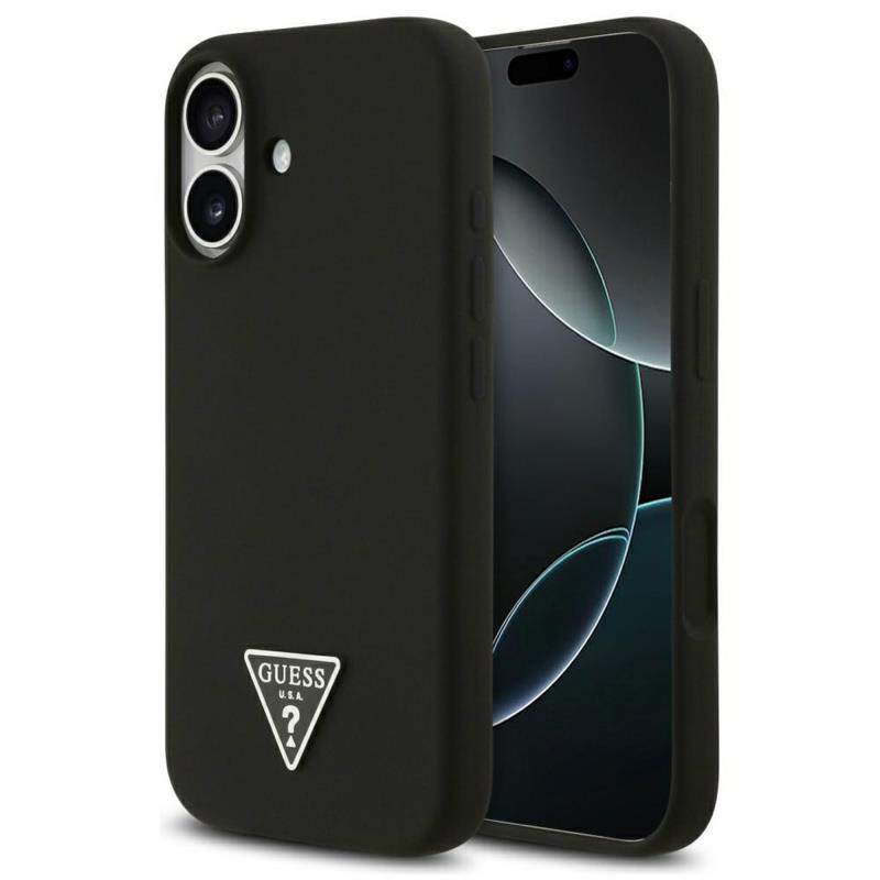 Θήκη Σιλικόνης Guess MagSafe Apple iPhone 17 Triangle Logo Μαύρο