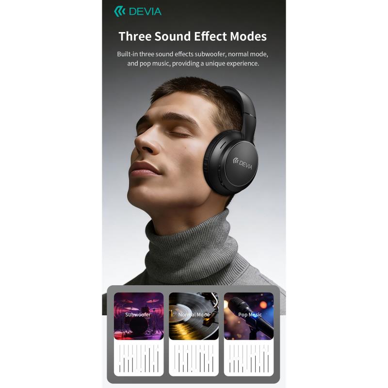 Ασύρματα Ακουστικά Κεφαλής Devia JH-820 Lite1 Μπεζ