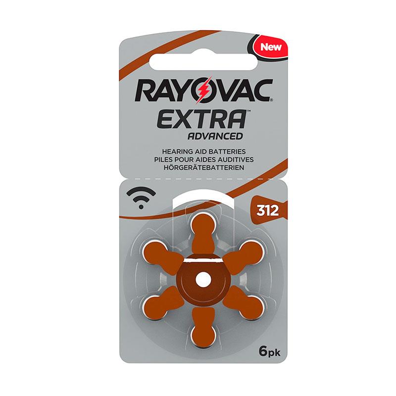 Μπαταρία Ακουστικών Βαρηκοΐας Rayovac Extra Advanced 312 (6 τεμ.)