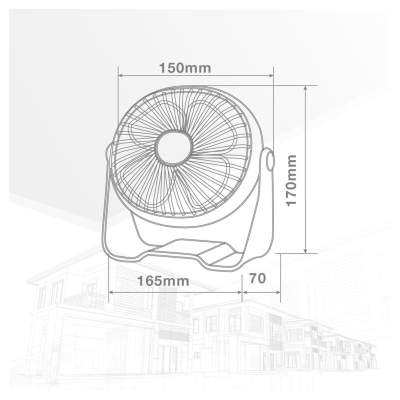 Επιτραπέζιος Ανεμιστήρας Niaros Alua USB 3W Mini Τιρκουάζ