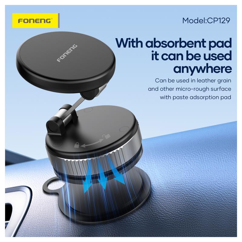 Universal Βάση Στήριξης Ταμπλό & Παμπρίζ Αυτοκινήτου Μαγνητική Αναδιπλούμενη Foneng CP129 Μαύρο