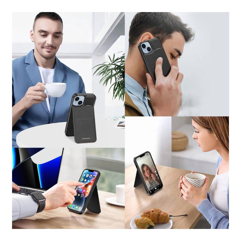 Θήκη Δερμάτινη Dux Ducis Rafi Mag 3 σε 1 MagSafe RFID Blocker Apple iPhone 14 Pro Max με Stand Μαύρο