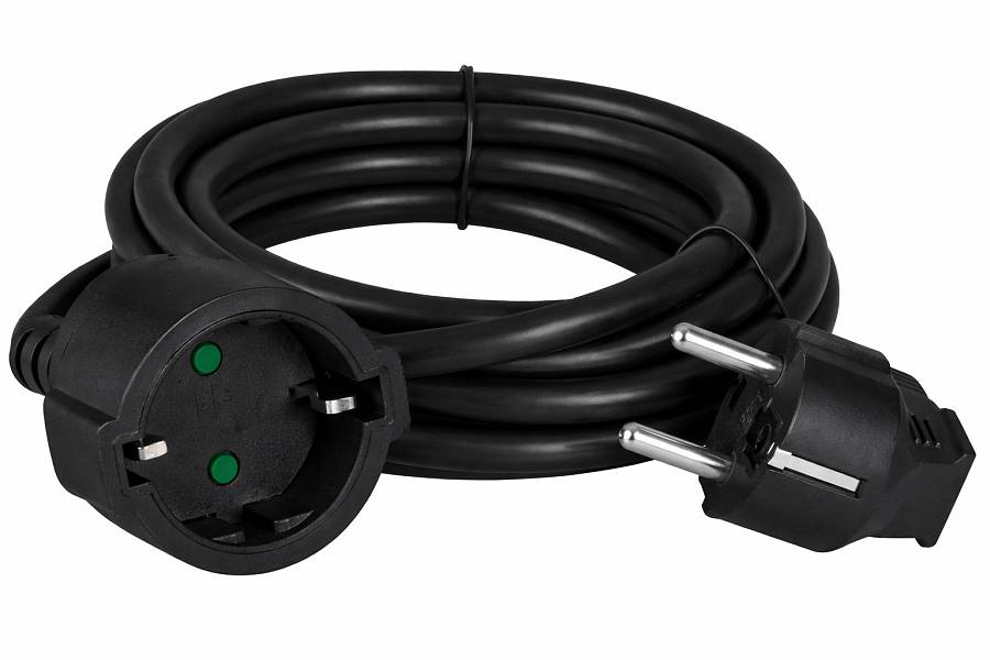 POWERTECH μπαλαντέζα ρεύματος PT-1562, 1x schuko, 16A, 5m, μαύρη PT-1562