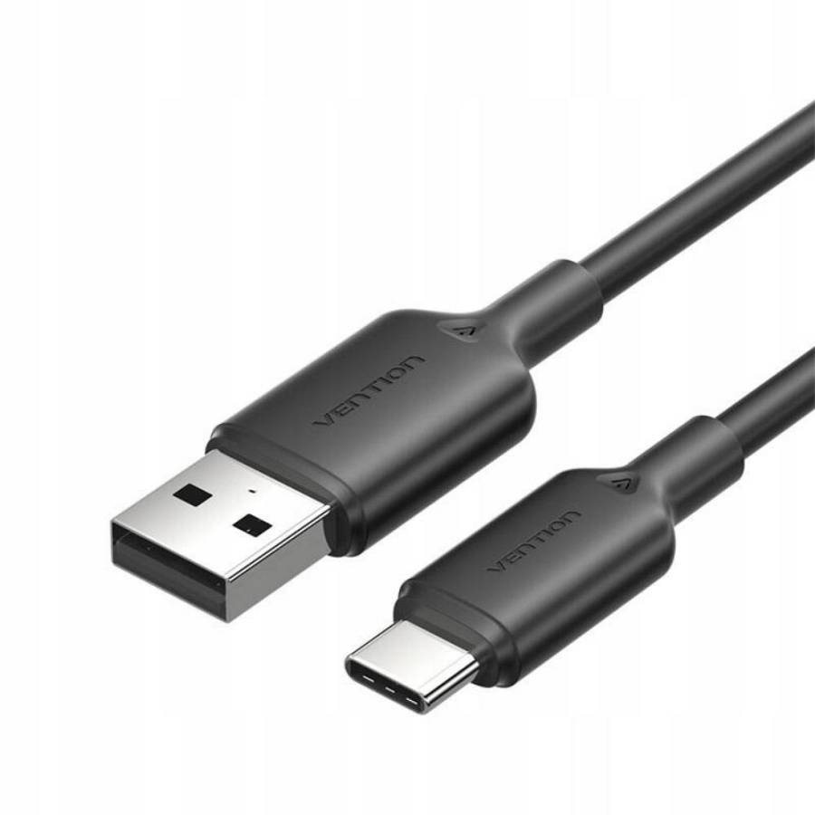 VENTION USB 2.0 A Male to C Male 3A Cable 1M Black PVC Type (CTQBF) (VENCTQBF)