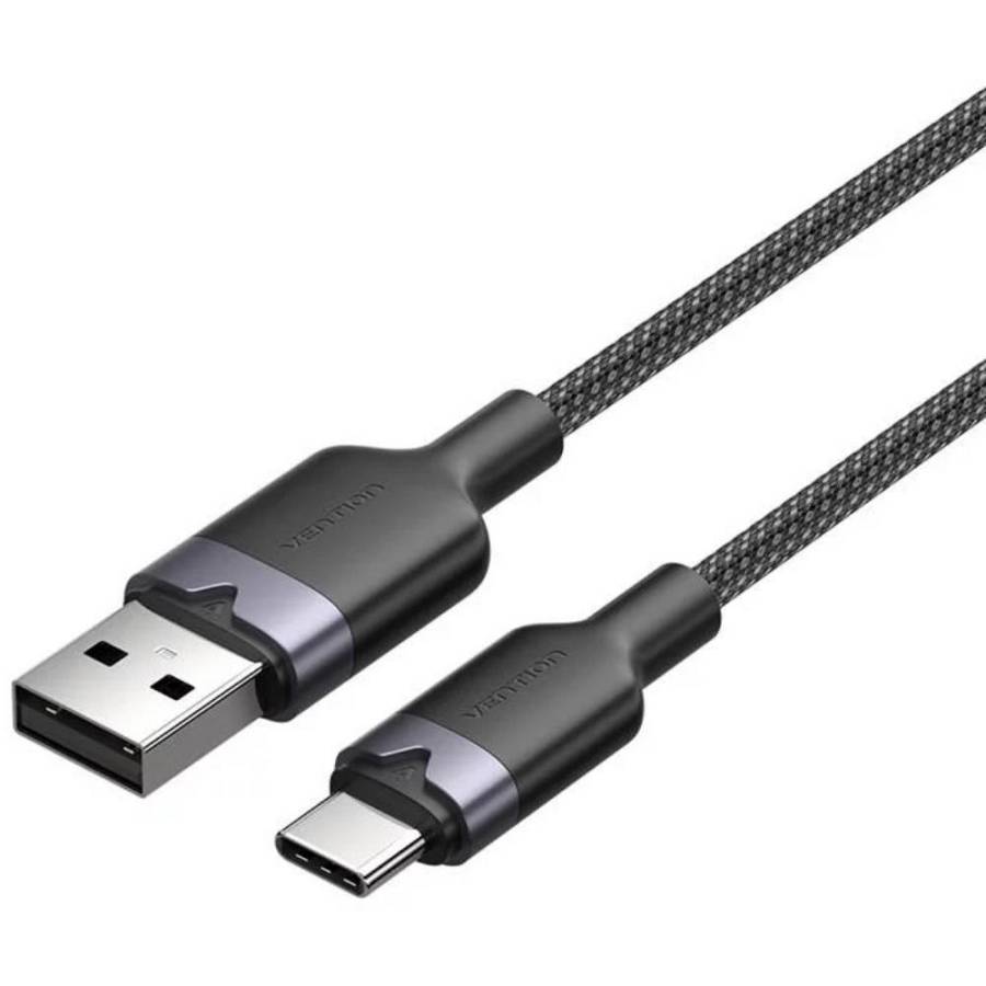 VENTION USB 2.0 A Male to C Male 3A Cable 1M Black Aluminum Alloy Type (CTNBF) (VENCTNBF)