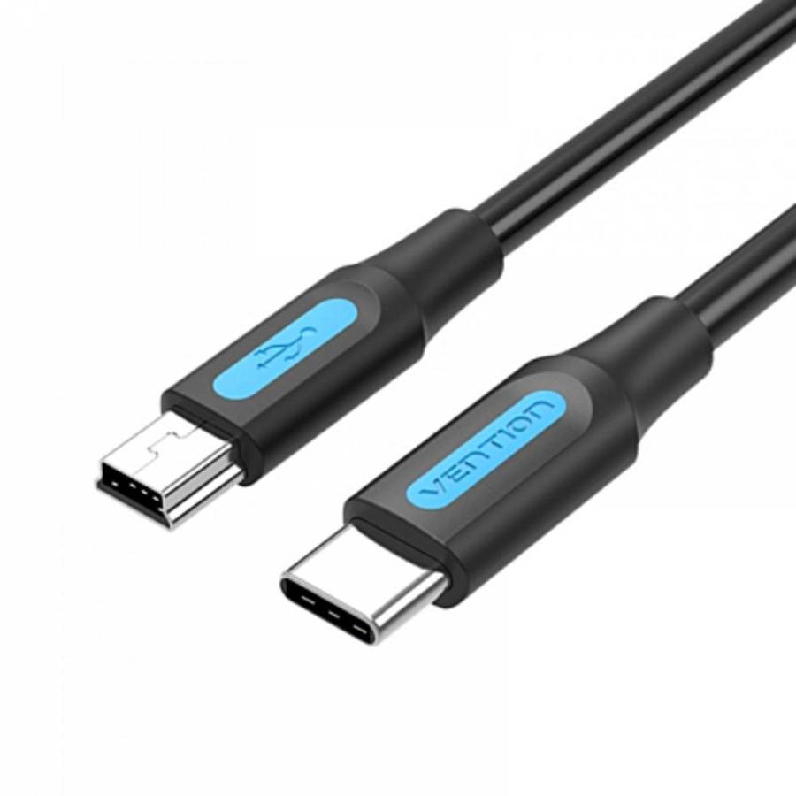 VENTION USB 2.0 C Male to Mini-B Male 2A Cable 1.5M Black (COWBG) (VENCOWBG)