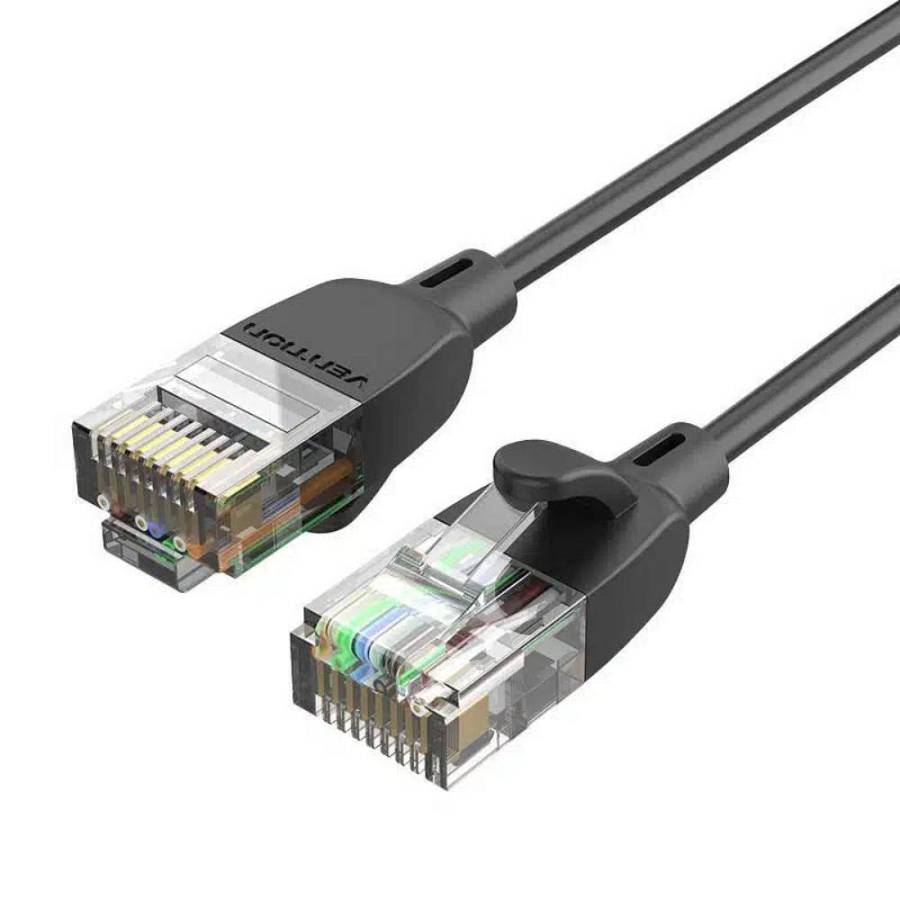 VENTION Cat.6A UTP Patch Cable 1M Black Slim Type (IBIBF) (VENIBIBF)