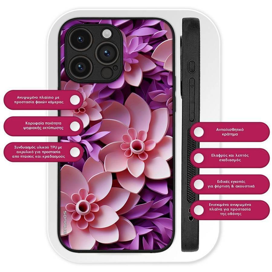 Θήκη Sonique 3D Flower Series για Oppo Reno14 Pro 5G Ροζ