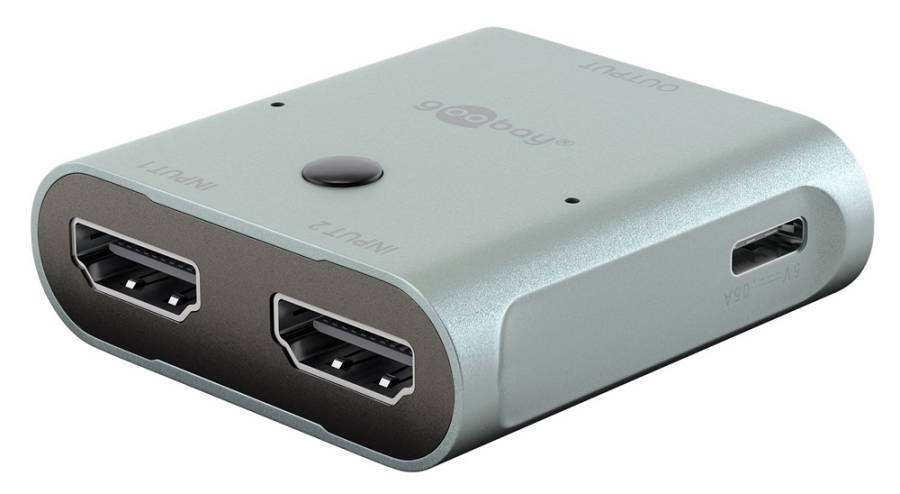 GOOBAY HDMI switch 77791, 2 σε 1, 8K/60Hz, γκρι 77791