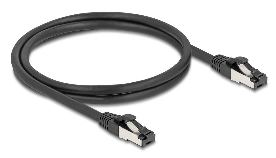 DELOCK καλώδιο δικτύου 80571, CAT 8.1 S/FTP, copper, 2000MHz, 1m, μαύρο 80571