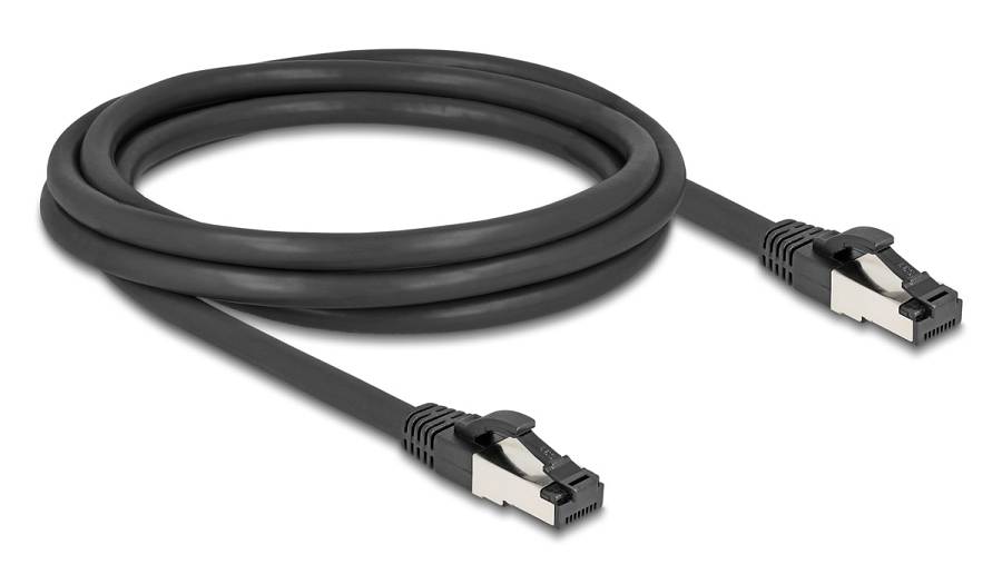 DELOCK καλώδιο δικτύου 80572, CAT 8.1 S/FTP, copper, 2000MHz, 2m, μαύρο 80572