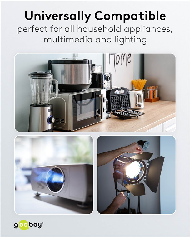 GOOBAY μπαλαντέζα προέκταση ρεύματος 94700, schuko, 3x 1.5mm², 2m, μαύρη 94700