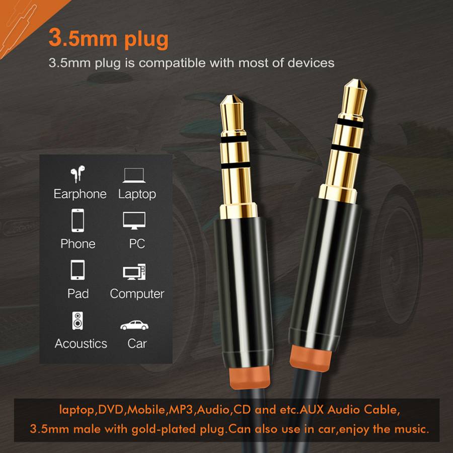 CABLETIME καλώδιο ήχου 3.5mm CT-AV311-P11G, gold plated, 0.5m, μαύρο AV311-P11G-B0.5