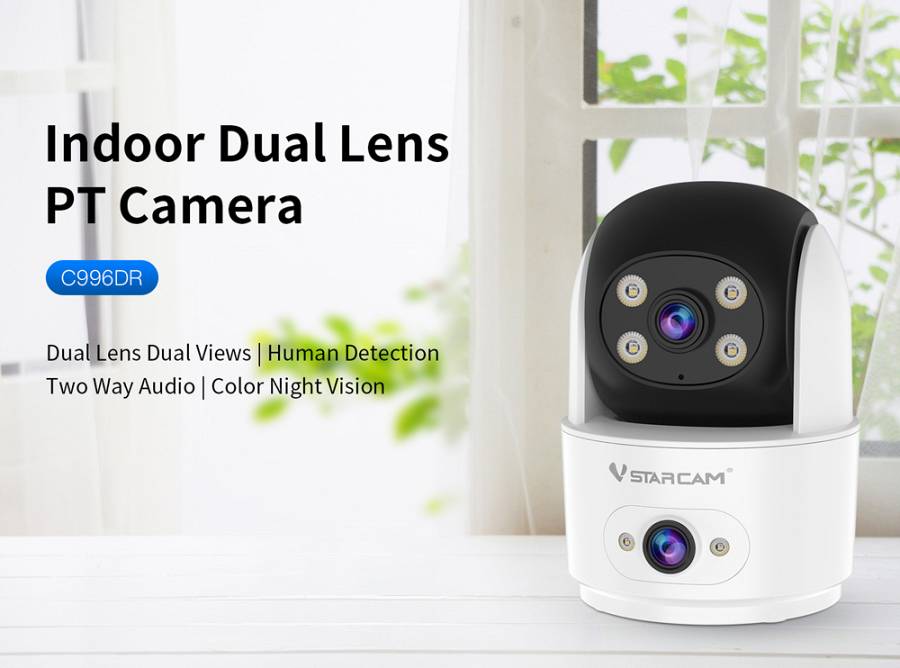 VSTARCAM smart κάμερα C996DR, 2MP, dual lens, WiFi, PTZ, SD C996DR