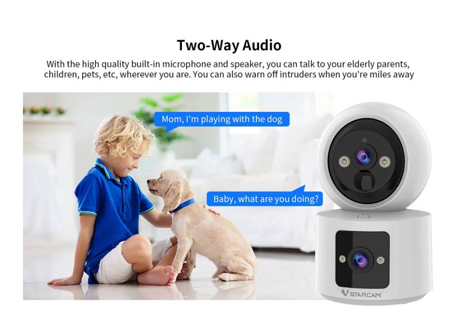 VSTARCAM smart κάμερα CB90DR, 2MP, dual lens, WiFi, PTZ, SD, 5200mAh backup battery CB90DR