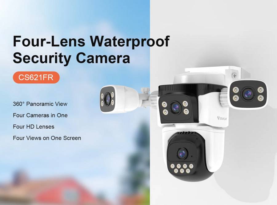 VSTARCAM smart κάμερα CS621FR, four-lens, 2MP, WiFi, SD, PTZ, IP66 CS621FR
