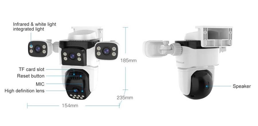 VSTARCAM smart κάμερα CS621FR, four-lens, 2MP, WiFi, SD, PTZ, IP66 CS621FR
