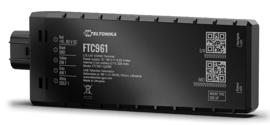 TELTONIKA GPS tracker οχημάτων FTC961, 4G LTE/GSM/GPRS/GNSS, IP69K, 10-90V FTC961M8UT01