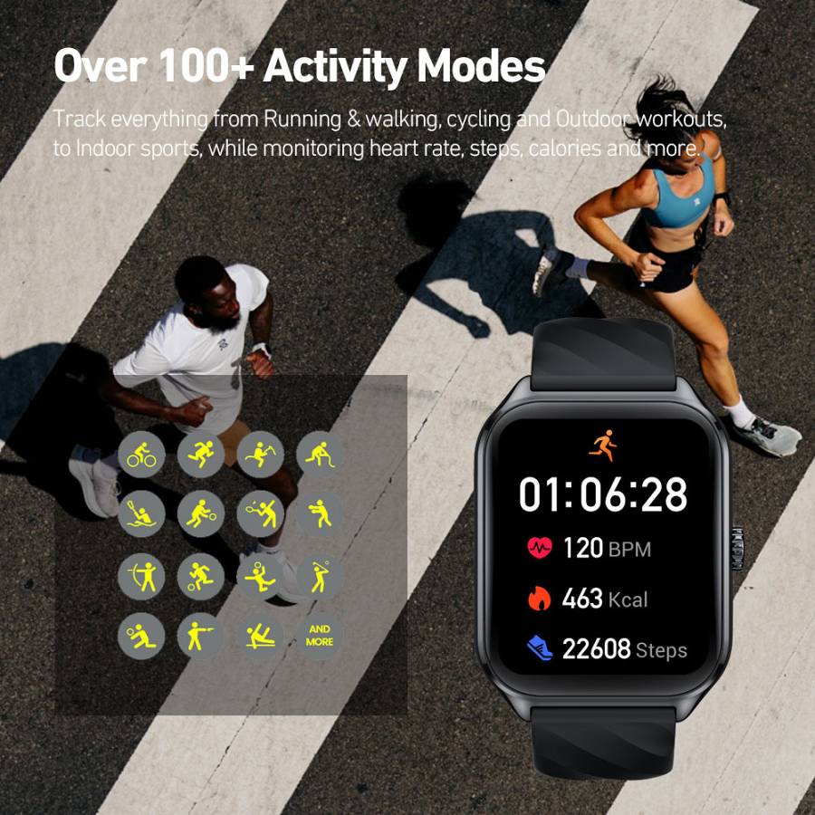 ZEBLAZE smartwatch GTS 4, heart rate, 1.94 AMOLED, IP68, μαύρο GTS4-BK