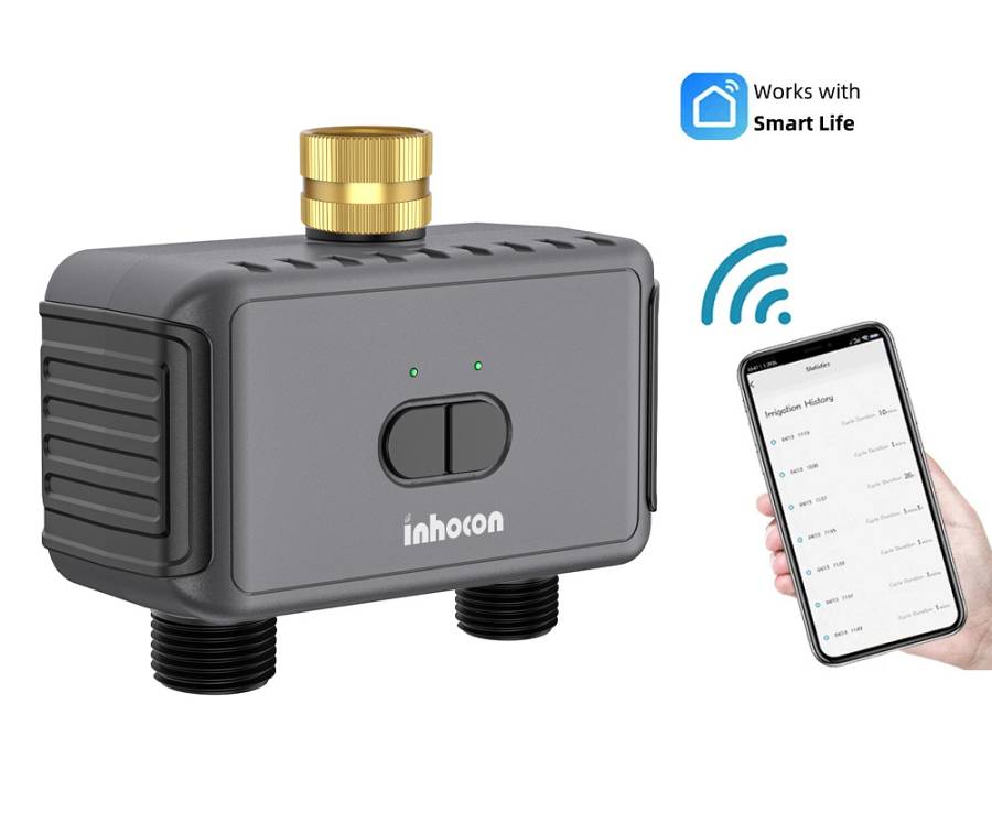INHOCON smart προγραμματιστής ποτίσματος SGW08W, 2 θέσεων, WiFi, IP55 SGW08W