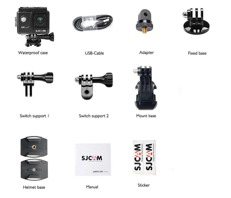 SJCAM Action Cam SJ4000 Air, 4K, 16MP, WiFi, 2 LCD, αδιάβροχη, μαύρη SJ4000-AIR