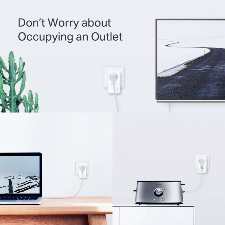 TP-LINK powerline kit TL-PA7027P KIT, passthrough, AV1000 1000Mbps, V1.0 TL-PA7027P-KIT