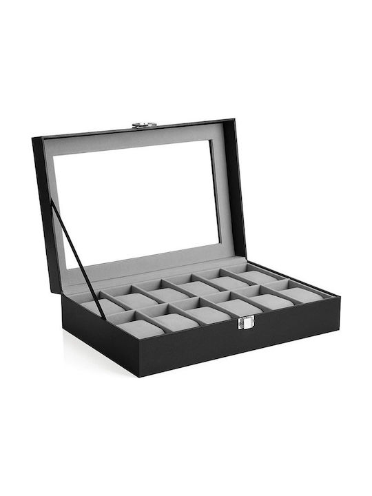 Songmics Watch Box Black  30.2 x 20.2 x 8.1 cm (JWB12BK) (SNGJWB12BK)