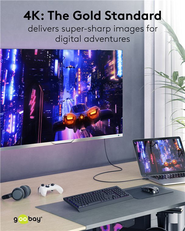 GOOBAY καλώδιο HDMI 80104 με Ethernet, soft, 4K/60Hz, 18 Gbps, 3m, μαύρο 80104