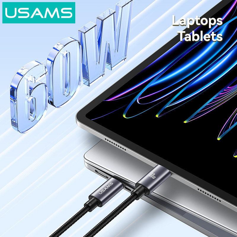USAMS καλώδιο USB-C SJ769, 60W, 480Mbps, 1m, μαύρο SJ769USB01
