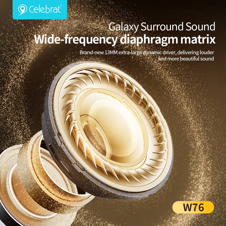 CELEBRAT earphones με θήκη φόρτισης W76, True Wireless, 13mm, 25/300mAh, λευκά W76