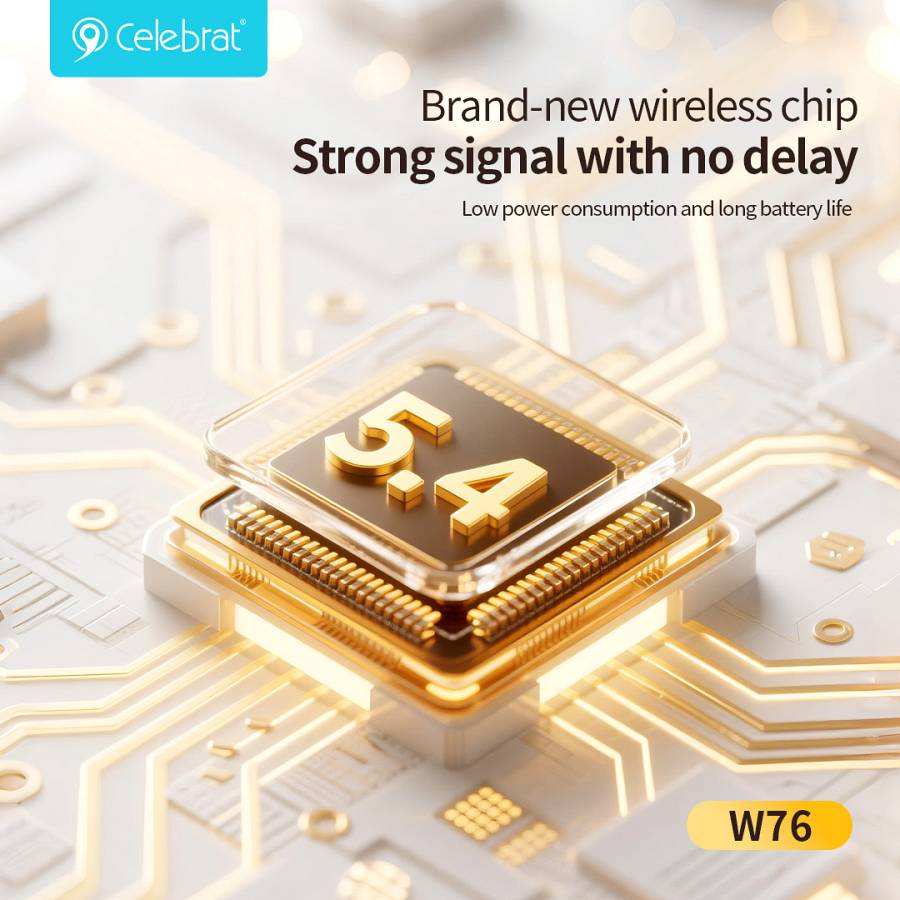 CELEBRAT earphones με θήκη φόρτισης W76, True Wireless, 13mm, 25/300mAh, λευκά W76