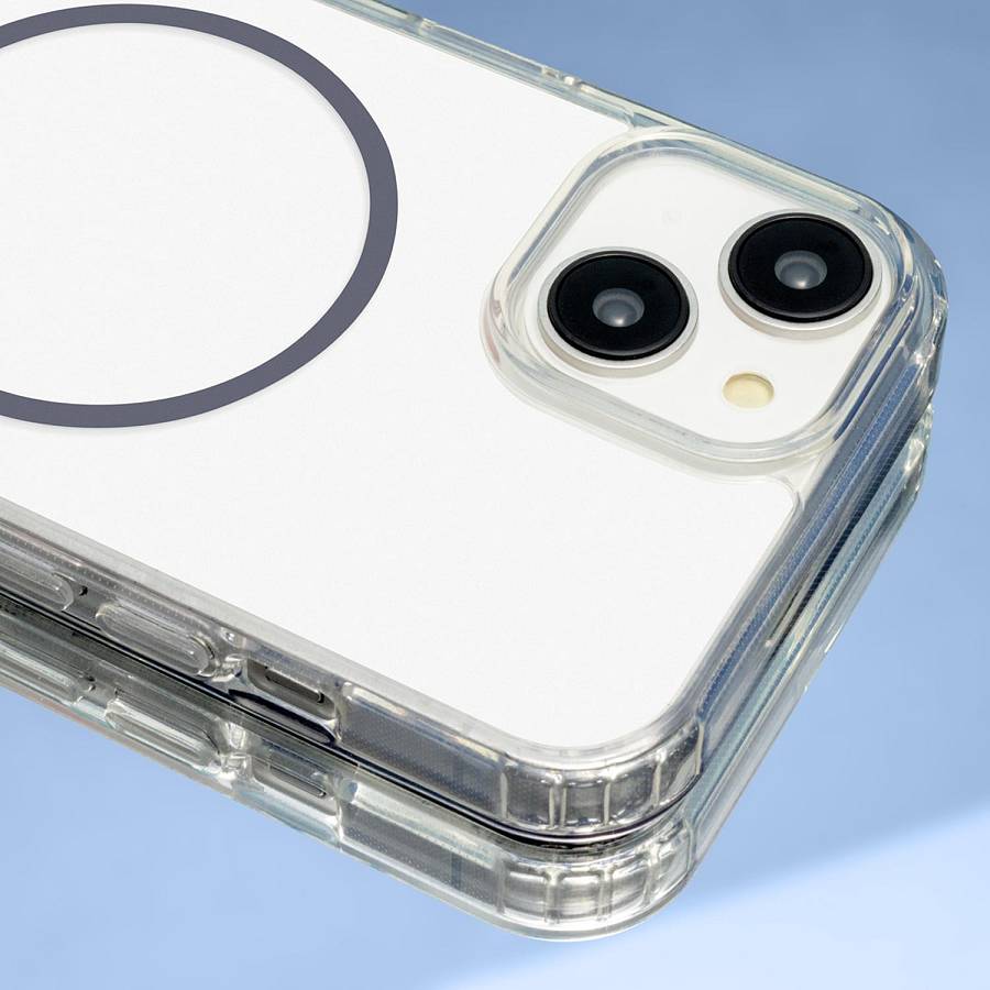Samsung Galaxy S26 - Anti Shock Thin Grey Magsafe Case Transparent