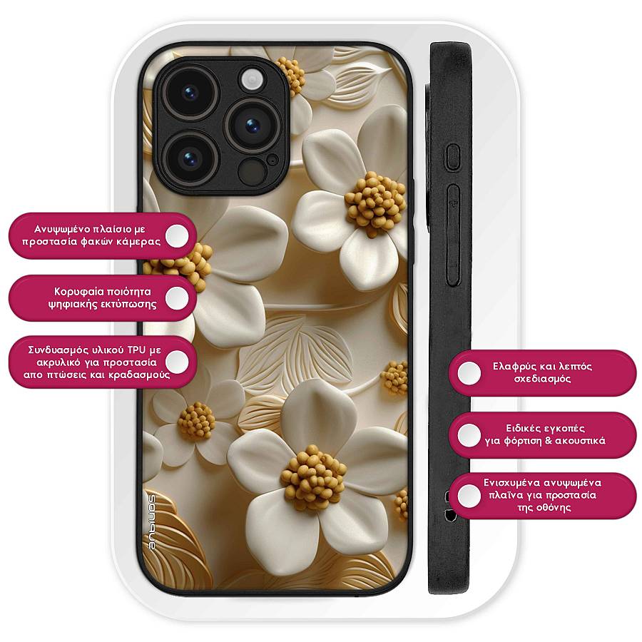 Θήκη Sonique 3D Flower Series για Google Pixel 8a 5G Λευκό